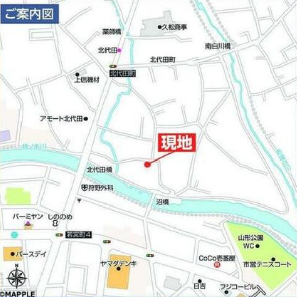 【新築】前橋市北代田町　限定1棟　ハートフルタウン　新築建売の地図