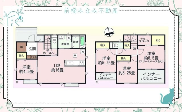 【新築】前橋市北代田町　限定1棟　ハートフルタウン　新築建売の間取り