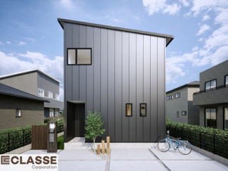 【外観パース】 | 宇治市広野町小根尾1区画　売土地　建築条件付き | アトリエ仕様では、長期優良住宅に対応した構造・耐震材を採用しており、各種補助金にも対応できます。間取りによりますので、設計士と相談しながら、ご希望プランに合わせて最適な形をご提案いたします。