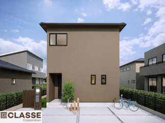 【外観パース】 | 宇治市広野町小根尾1区画　売土地　建築条件付き | 気密測定器を保有しており、自社での気密測定を実現しております。気密処理をし、気密測定まで標準でさせていただいております。