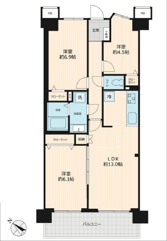 【間取り】 | メイツ川越岸町 | ３LDK