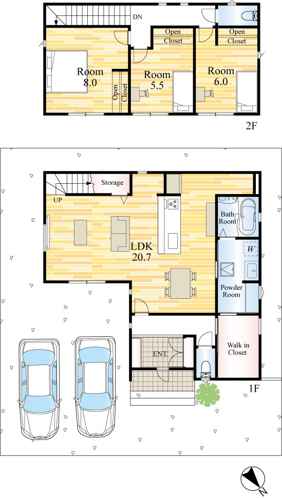 SUN COURTーサンコート－小倉南区東貫3丁目【小倉南区　新築戸建て】の間取り|SUN COURTーサンコート－小倉南区東貫3丁目【小倉南区　新築戸建て】