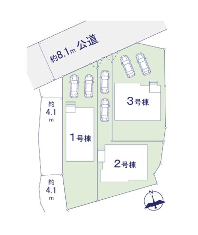 糟屋郡宇美町宇美東3丁目第3-3棟（2号棟）　の区画図|配置図（2号棟）