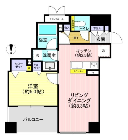アステリオン日暮里の間取り