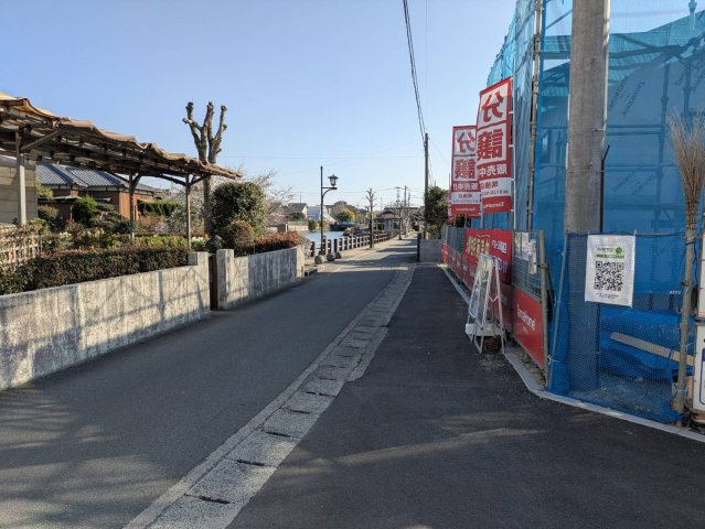 柳川市新外町の新築一戸建の前面道路含む現地写真