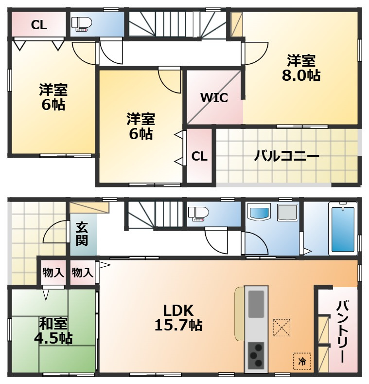 LiveleGarden.S第5栃木市岩舟町静和の間取り|全室南向きで陽当たりの良い間取りです