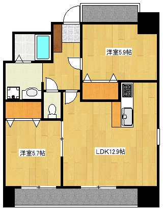 熊本市南区田井島２丁目の賃貸マンションの間取り
