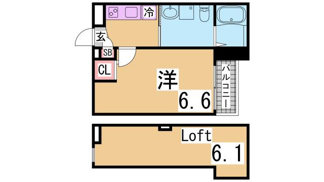 神戸市長田区浜添通５丁目のアパートの間取り