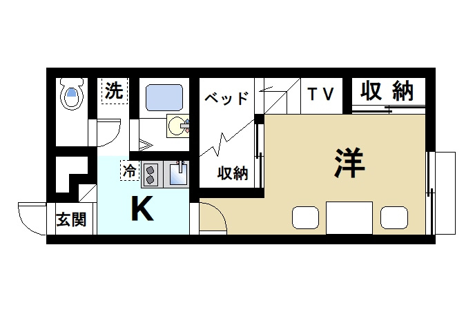 レオパレスＡＫＩの間取り|機能的な間取りです