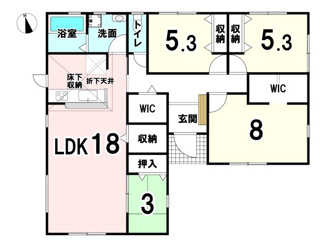【間取り】 | 【20万円ｷｬｯｼｭﾊﾞｯｸ対象物件】リーブルガーデン広陵町大野6期 3号棟