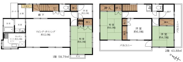 【間取り】 | 鴻巣市小松3丁目　中古戸建