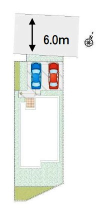 所沢市小手指南4丁目・全5棟　新築一戸建　1号棟の区画図|並列駐車2台可能です。