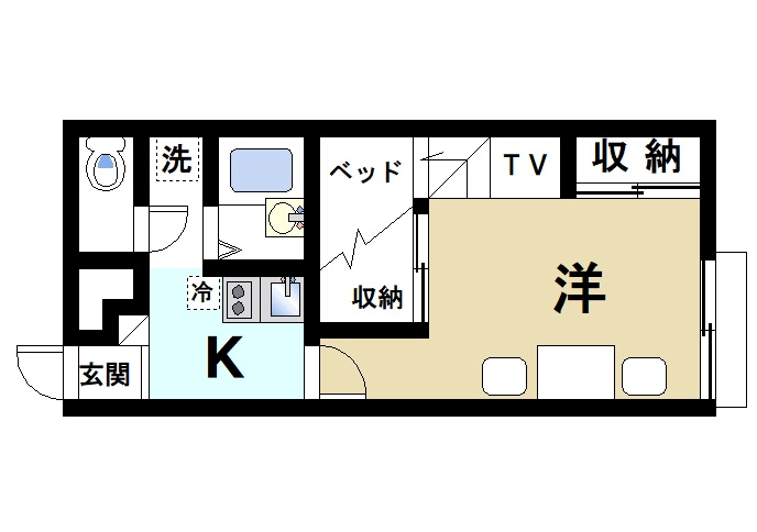 レオパレスゆとり　天理の間取り|ワンルームです