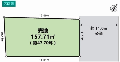 川越市中原町2丁目　建築条件なし売地　東武東上線『川越市駅』徒歩5分　【中央小学区】の土地図