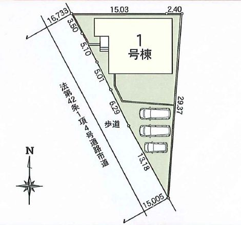 リナージュ高崎下之城町1期 全1棟の区画図