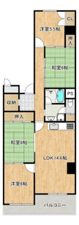 【間取り】 | かもめ第一コーポ１２号棟
