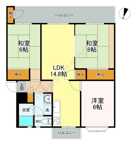 京王山田マンションＢ棟の間取り