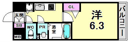 プレサンスみなと元町駅前の間取り