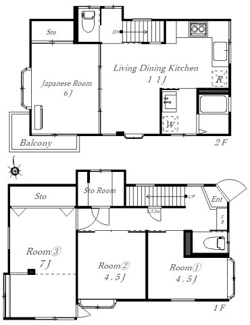 【間取り】 | 木月4丁戸建