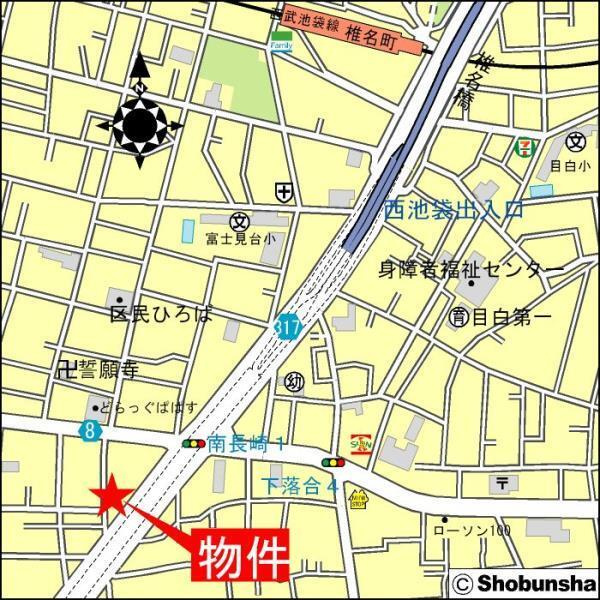 新宿区中落合３丁目の賃貸マンションの地図