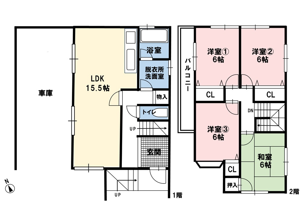 明石市魚住町長坂寺 中古戸建の間取り|間取図