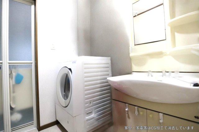 明石市魚住町長坂寺 中古戸建の洗面所|※既存家具は一部AIで削除しております。