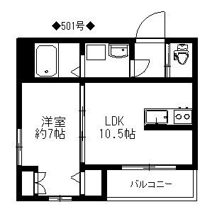 メゾンドリバティ西新の間取り