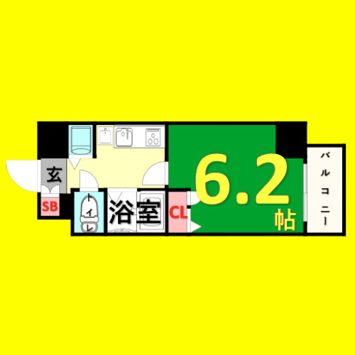 プレミアムコート名古屋金山インテルノ　名古屋市賃貸　仲介手数料無料の間取り