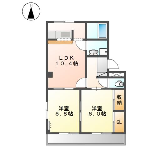 ハイツ株山Ⅱの間取り