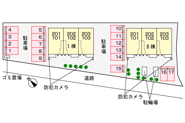 Ｍａｒｉｏ鴨部Ｂの区画図|駐車場