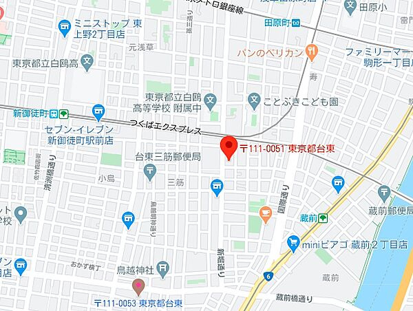 ディームス蔵前の地図