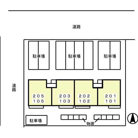エステート将軍野202の区画図