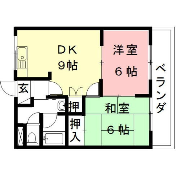 岐阜市切通６丁目のアパートの間取り