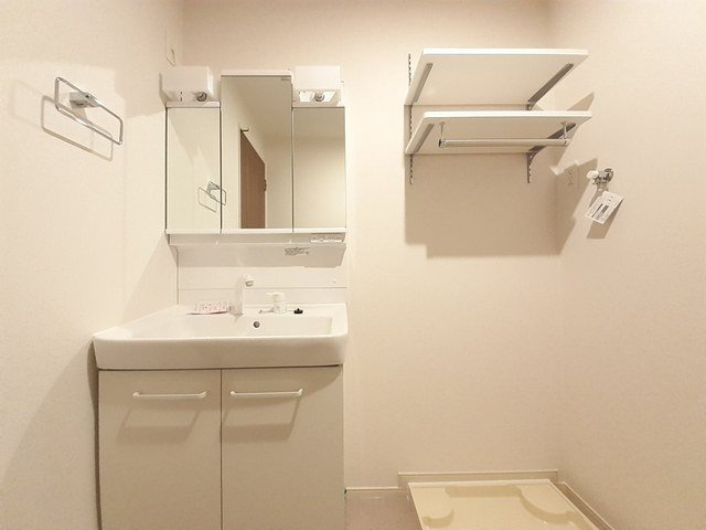 スカイビューⅥの洗面所|ゆったりとスペースのある洗面所