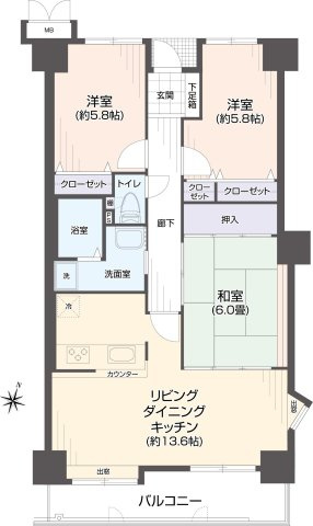 【間取り】 |  サーパスシティ前原参番館☆仲介手数料無料☆
