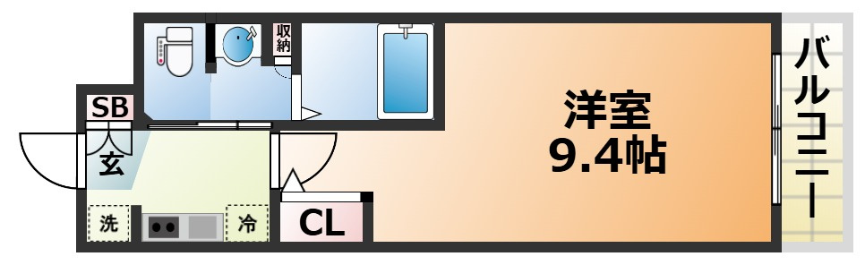 エステムコート神戸ハーバーランド前Ⅳベイライトの間取り