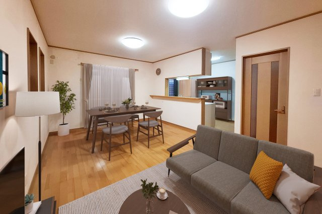 堺市中区深井中町の居間・リビング|LDK：バーチャルステージング（実際には家具はついていません）