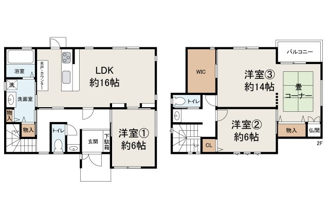 貝塚市津田北町の間取り|現状でのお引渡し。定額リフォームパック（オプション）利用可。詳細はお問合せください。