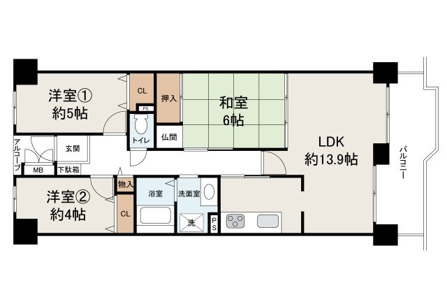 朝日プラザ南大阪ターミナル・シティの間取り|リフォームプランの詳細はお問合せください。