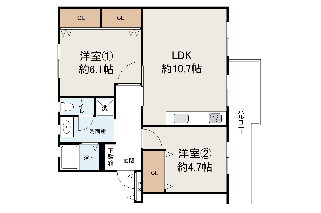 金剛第2団地住宅147号棟の間取り|リフォームプランの詳細はお問合せください。
