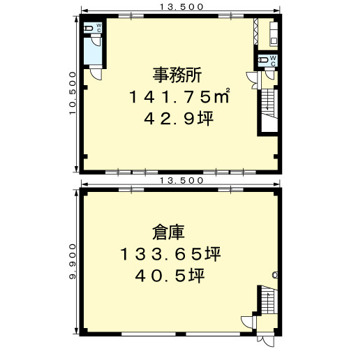飾磨区三宅２丁目倉庫付事務所の間取り