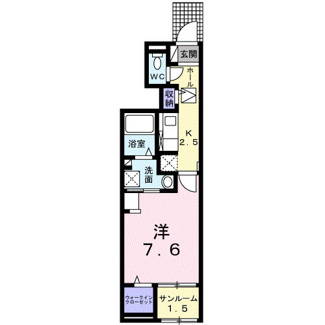 【間取り】 | アンド　ザ　ブルー　Ⅰ　1KSW