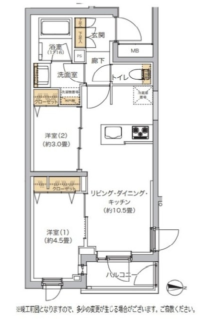 リビオメゾン湯島の間取り|2LDK