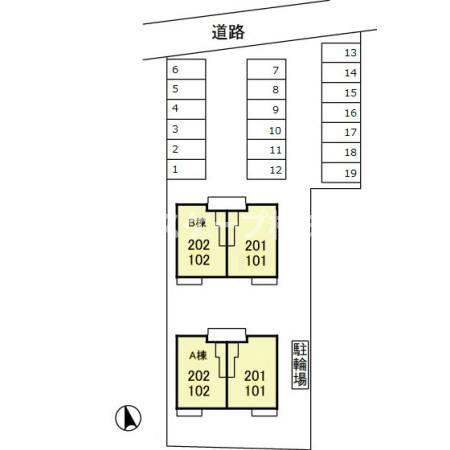 エミネンス　Ａ/Ｂの区画図|高崎、前橋のお部屋探しはエンドスケープまで！お客様の理想お聞かせ下さい♪