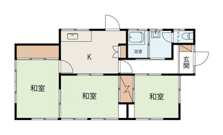 【間取り】 | 筑西市蓮沼3DK中古住宅
