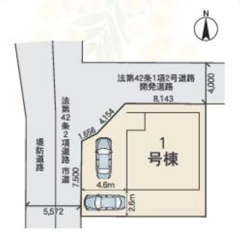 【仲介手数料無料／名古屋市中川区】リナージュ　中川区下之一色町第1期　新築戸建　1号棟の区画図