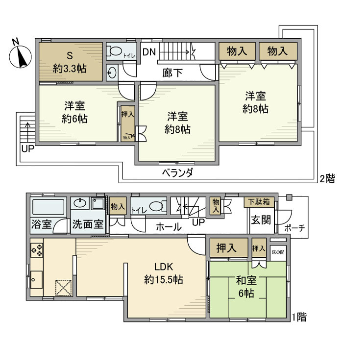 井口戸建の間取り