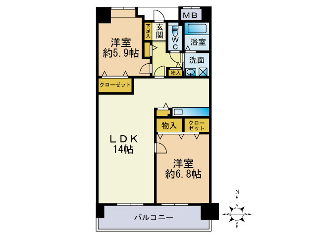 リジェール箱崎の間取り