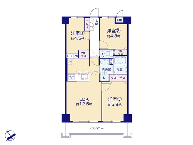 クラーク春日部壱番館　中古マンションの間取り