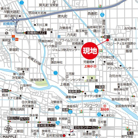 【中古】玉村町藤川　５Kの地図